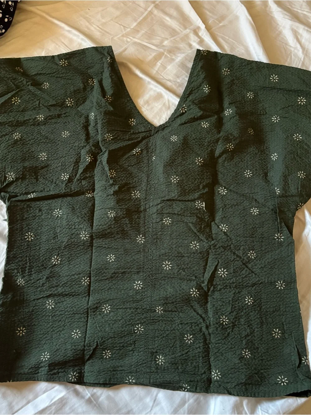Madewell Top Blouse Puff Sleeve Floral Women’s size 6 NWT